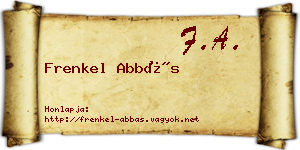 Frenkel Abbás névjegykártya